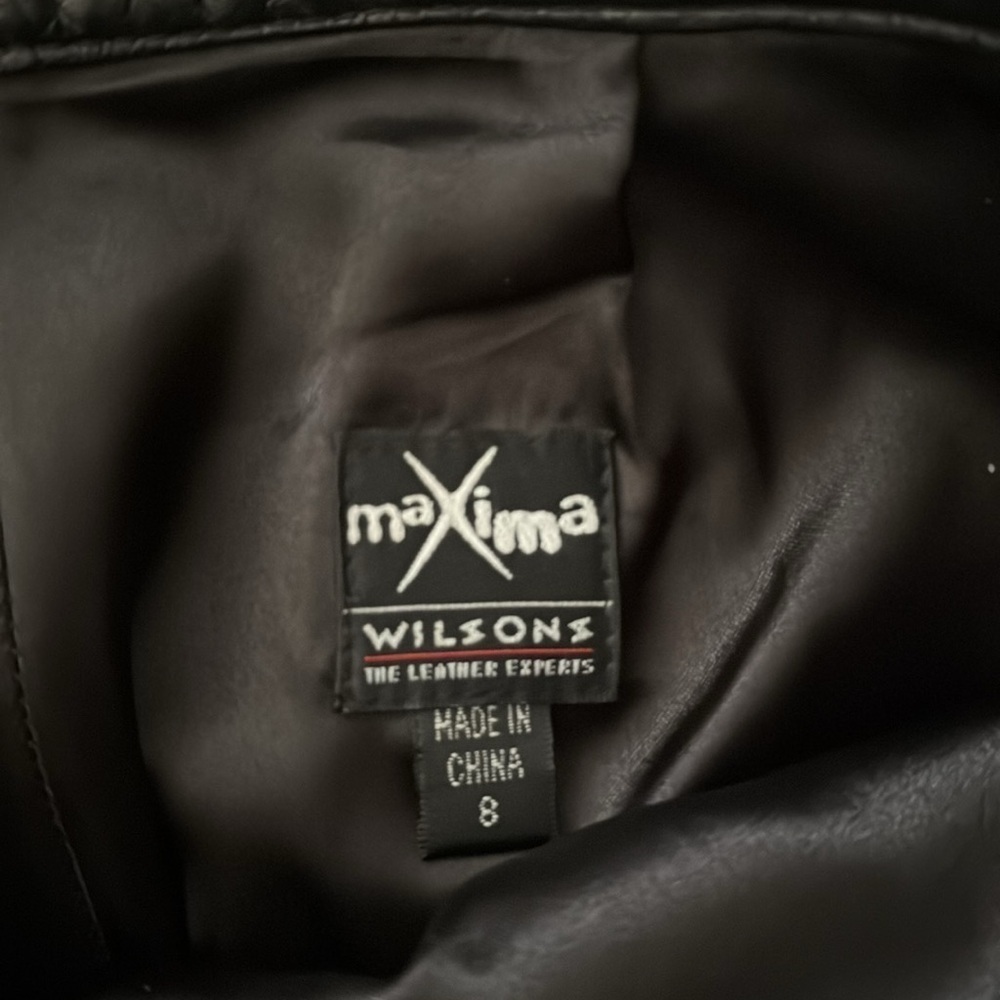 Wilsons Leather Maxima black straight leg leather pants size 8 - Picture 3 of 5